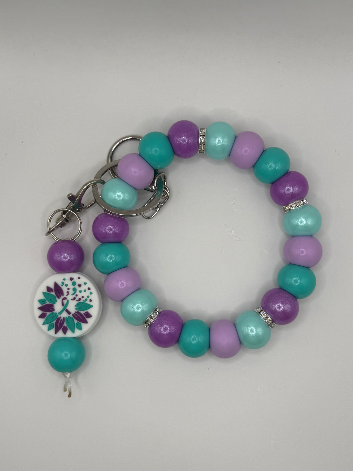 Mental Health Awareness wristlet with add on