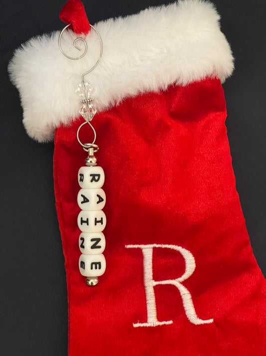 Stocking Name Charm